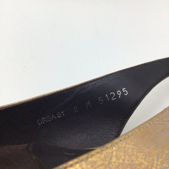 COPY - Donald Pliner Metallic Slingback Flats Size 8 M - Picture 3 of 6